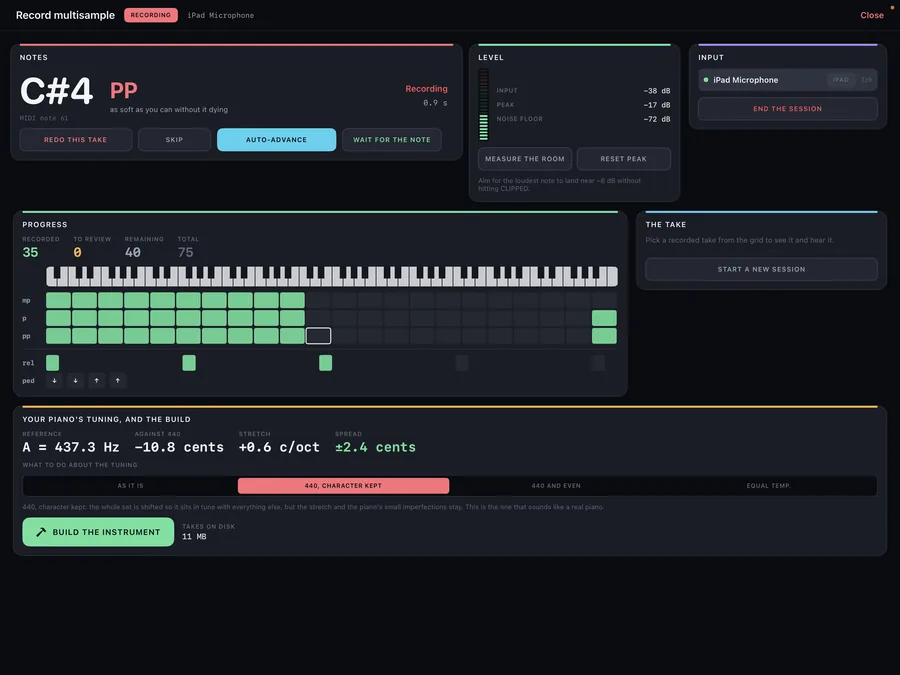 Starnight Keys — Multisample screen